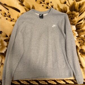 Nike Men's Light Gray Crewneck Sweater